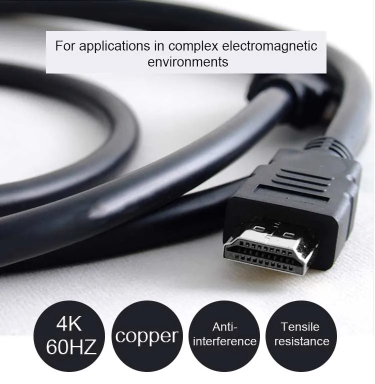 HDTV 19+1 2.0V HDMI HDMI Cable Molding Gold Plated High Definition Speed Data HDMI Cable, 4K 1080P Od6.5 1.5m