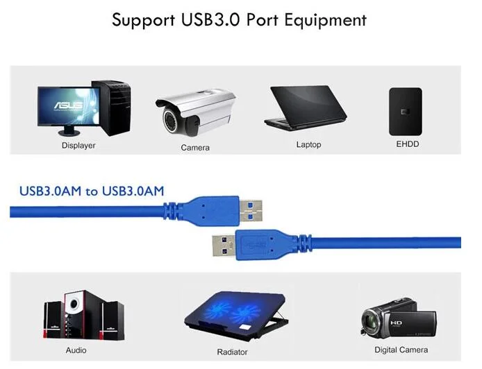 Super Speed Fast Charger USB 3.0 Cable, a Male to a Male