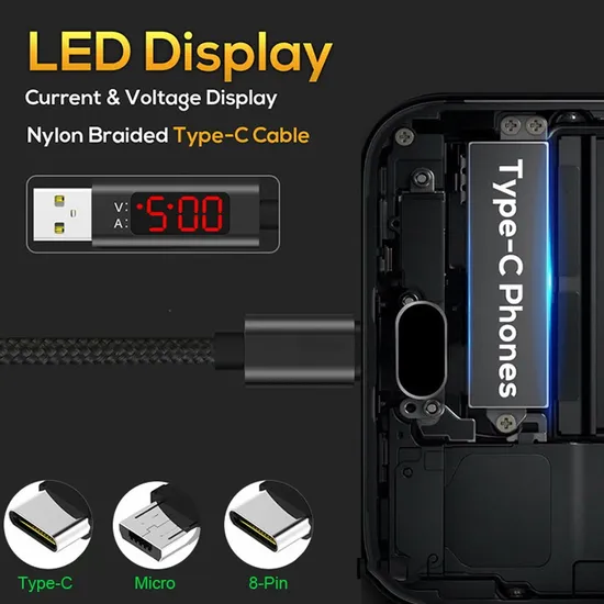 Factory price USB charger cable 5A super fast USB charging and data cable USB3.1 to type C PVC for mobile phone 