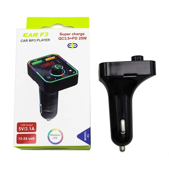 Dual USB Type C FM Transmitter Fast Charging Phone Car MP3 Player 