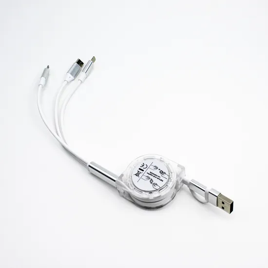 Custom Cable 3 in 1 USB Fast Charging Telescopic Smooth Data Cable 