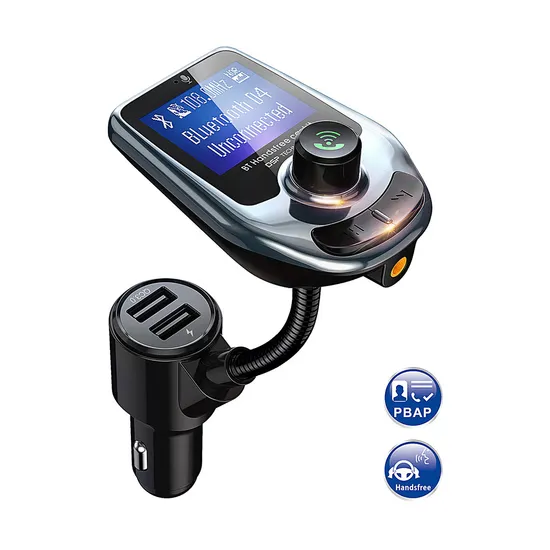 FM Transmitter Bluetooth 5.0 Car Kit LED Display Dual USB Car Charger 2.1A 2 Port USB MP3 Music Player 