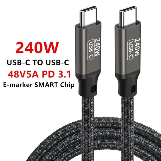 Factory Promotion Fast Charging Nylon Braided 1m 2m 5A 240W Type C Data USB